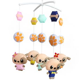 Cute Puppy Girl Handmade Baby Crib Mobile Animal Hanging Musical Mobile Infant Nursery Room Toy Decor - Default