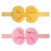 2 Pieces Baby Headband for Child Bowknot Headwear Cables Turban for Kids Elastic Headwrap Baby Hair Accessories - Light Pink