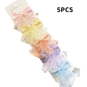 Chiffon Bow Ribbon Girls Hairpins Cute Colorful Bows Flowers Children Hair Clips Fashion Hair Accessories - B- 2