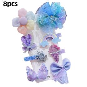 Cartoon Baby Girl Hair Clips Cute Bear Children Hairpin Bowknot Knitted Flower Kids Barretees Baby Hair Accessories - D-2