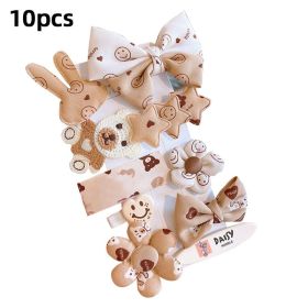 Cartoon Baby Girl Hair Clips Cute Bear Children Hairpin Bowknot Knitted Flower Kids Barretees Baby Hair Accessories - B- 3