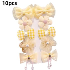 Chiffon Bow Ribbon Girls Hairpins Cute Colorful Bows Flowers Children Hair Clips Fashion Hair Accessories - C- Yellow 1