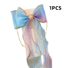 Chiffon Bow Ribbon Girls Hairpins Cute Colorful Bows Flowers Children Hair Clips Fashion Hair Accessories - A- 2