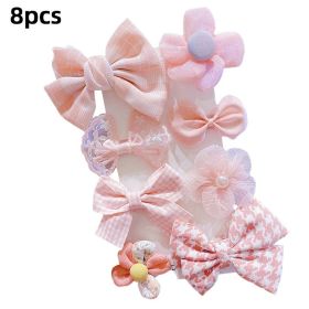 Cartoon Baby Girl Hair Clips Cute Bear Children Hairpin Bowknot Knitted Flower Kids Barretees Baby Hair Accessories - D-1