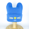 Blue Baby Cute Embroidered Cat Ear Hat - Blue