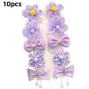 Chiffon Bow Ribbon Girls Hairpins Cute Colorful Bows Flowers Children Hair Clips Fashion Hair Accessories - C- Purple