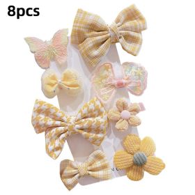 8/9/10Pcs/Set Cartoon Baby Girl Hair Clips Cute Bear Children Hairpins Bowknot Knitted Flower Kids Barretees Baby Hair Accessori - C- 1