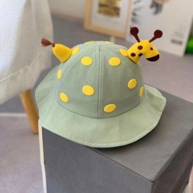 Children's hats deer fisherman hat boys and girls sunshade baby pot hat - Green