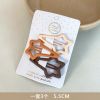 3pcs Frosted Milk Tea Color Gentle Dripping Oil Five-Pointed Star BB Clip Everything Girls Heart Base Style Hair Clip - Long Tail Pentagram