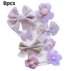 8/9/10Pcs/Set Cartoon Baby Girl Hair Clips Cute Bear Children Hairpins Bowknot Knitted Flower Kids Barretees Baby Hair Accessori - D-4