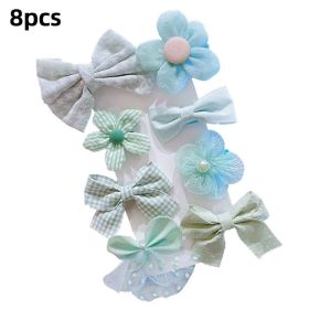 8/9/10Pcs/Set Cartoon Baby Girl Hair Clips Cute Bear Children Hairpins Bowknot Knitted Flower Kids Barretees Baby Hair Accessori - C- 4