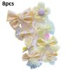 8/9/10Pcs/Set Cartoon Baby Girl Hair Clips Cute Bear Children Hairpins Bowknot Knitted Flower Kids Barretees Baby Hair Accessori - D-2