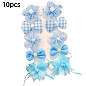 8/9/10Pcs/Set Cartoon Baby Girl Hair Clips Cute Bear Children Hairpins Bowknot Knitted Flower Kids Barretees Baby Hair Accessori - E-5