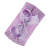 Baby Big Flower Bowknot Hairband Soft Nylon Girls Headband Elastic Kids Turband - Purple