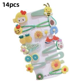 5 /10/14Pcs/Set Cute Bowknot Baby Girl Hair Clips Korean Flower Children Sides Barrettes Baby Hair Accessories - B- 2