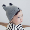 Grey Baby Bear Ear Knit Hat - Gray