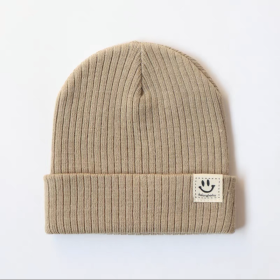 Khaki baby toe cap knitted hat - Khaki