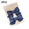 Cute Bows Baby Girls Hair Clips Solid Color Floral Pattern Children Hairpins Korean Korean Kids Hair Accessories - A- Navy blue