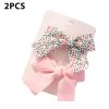 Cute Bows Baby Girls Hair Clips Solid Color Floral Pattern Children Hairpins Korean Korean Kids Hair Accessories - B- Pink