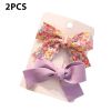 Cute Bows Baby Girls Hair Clips Solid Color Floral Pattern Children Hairpins Korean Korean Kids Hair Accessories - B- Purple