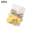 Cute Bows Baby Girls Hair Clips Solid Color Floral Pattern Children Hairpins Korean Korean Kids Hair Accessories - B- Yellow