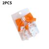 Cute Bows Baby Girls Hair Clips Solid Color Floral Pattern Children Hairpins Korean Korean Kids Hair Accessories - C- Orange