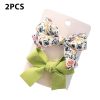 Cute Bows Baby Girls Hair Clips Solid Color Floral Pattern Children Hairpins Korean Korean Kids Hair Accessories - B- Green