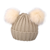 Cute Pompom Baby Hat Warm Winter Knitted Kids Baby Girl Boy Beanie Cap Solid Outdoor Infant Toddler Children Hat Bonnet - Khaki - 1-3 Years