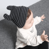 Gray Baby Cute Ear Striped Hat - Gray