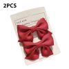 Cute Bows Baby Girls Hair Clips Solid Color Floral Pattern Children Hairpins Korean Korean Kids Hair Accessories - A- Wine