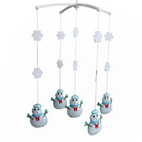 White Snowman Snowflake Infant Room Hanging Musical Mobile Crib Toy Baby Crib Mobile Nursery Decor for Girls Boys - Default