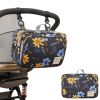 Waterproof baby print stroller bag storage hanging bag diaper bag mother and baby mommy bag - Mommy Bag-Yellow flowers