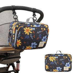 Waterproof baby print stroller bag storage hanging bag diaper bag mother and baby mommy bag - Mommy Bag-Yellow flowers