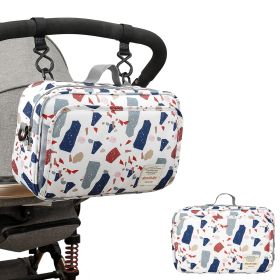 Waterproof baby print stroller bag storage hanging bag diaper bag mother and baby mommy bag - Mommy Bag-Colorful Stone