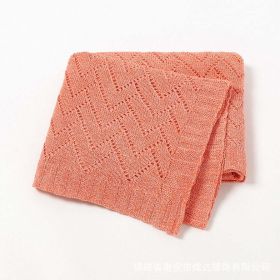 Kids Hollow Carved Graphic Solid Color Knitted Blanket - Average Size (0-12Y) - Orange