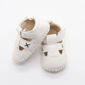 Baby Solid Color Soft Leather Toddler Shoes Sandals In Summer - Insole Length 13.00 cm - White