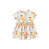 Baby Girl Cartoon Graphic Short Sleeve Casual Western Style Dress - 90 (12-24M) - White