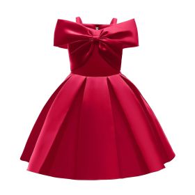 Baby Girl Solid Color Sling Princess Fashion Dress Children's Formal Dress - 150 (10-12Y) - Red