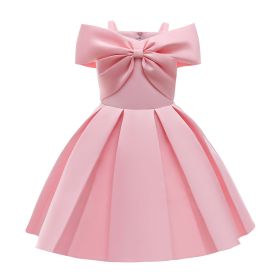 Baby Girl Solid Color Sling Princess Fashion Dress Children's Formal Dress - 130 (7-8Y) - Light Pink