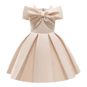 Baby Girl Solid Color Sling Princess Fashion Dress Children's Formal Dress - 120 (5-7Y) - Beige