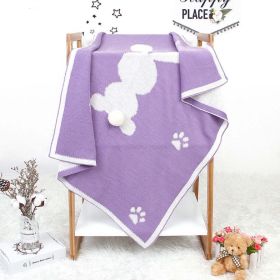 Baby Cartoon Rabbit & Footprints Embroidered Graphic 3D Tail Blanket - Apricot - (0-12Y)