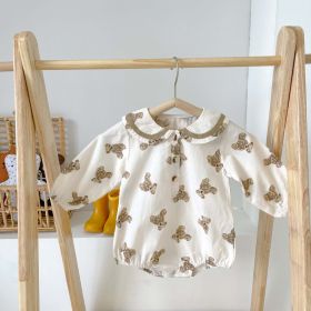 Baby Dot & Bear Graphic Long Sleeve Onesies In Autumn Outfits - 73 (6-9M) - Brown