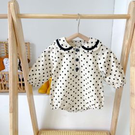 Baby Dot & Bear Graphic Long Sleeve Onesies In Autumn Outfits - 73 (6-9M) - Black