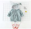 Baby Cartoon Shape Solid Color Long Sleeved Triangle Onesies - 66 (3-6M) - Blue