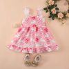 Baby Girl Rabbit & Egg Graphic Mesh Patchwork Design Sleeveless Dress - 80 (9-12M) - Pink