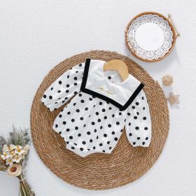 Baby Girl Polka Dot Graphic Salior Collar Design Bodysuit - 73 (6-9M) - White