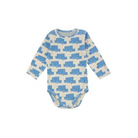 Baby Print Graphic O-Neck Long Sleeve Fashion Onesies - 80 (9-12M) - Blue