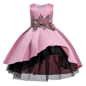 Baby Girl Flower Pattern Show Dress Birthday Party Formal Dress - 110 (3-5Y) - Pink