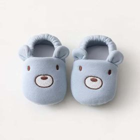 Baby Cartoon Animal Embroidered Graphic Cotton Filling Design Warm Toddle Shoes - Insole Length 11.00 cm - Blue