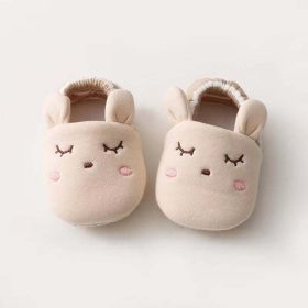 Baby Cartoon Animal Embroidered Graphic Cotton Filling Design Warm Toddle Shoes - Insole Length 12.00 cm - Yellow